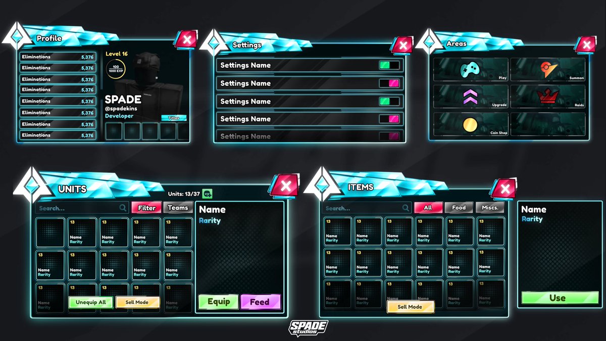 spadekins's tweet image. 🔥UI I made for an upcoming Tower Defense Game🔥
like and rt appreciated✌️
need quality ui?
find me here : (also in bio) discord.com/invite/9JCyyYJ…
#RobloxArt #RobloxUI #GameDev #UIDesign