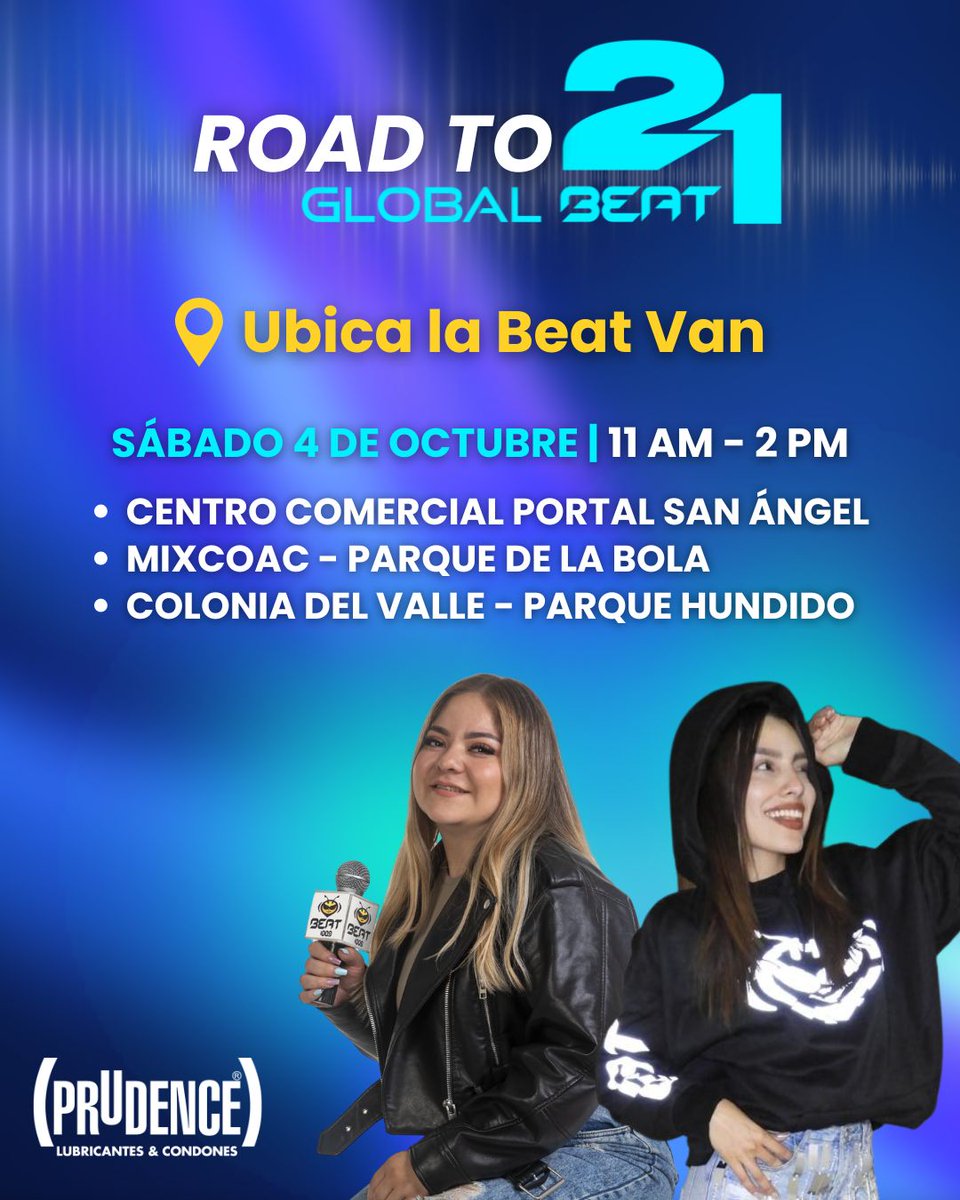 BEATOFICIAL's tweet photo. 🎉 ¡Mañana sábado 4 de octubre arranca la emoción!
A partir de las 11 AM consigue tus accesos al aniversario con @zamnamendiola y @mariapurisimaa ❤️🙌
Checa la ruta más cercana y sintonízanos para saber las ubicaciones exactas.
#GlobalBeat #Beat21 https://t.co/pqi4Xv3oQy
