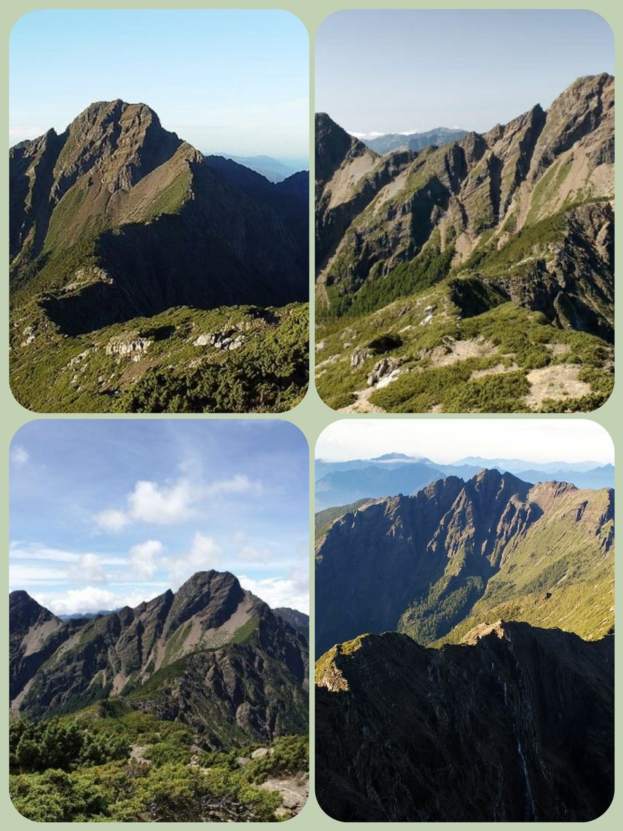 早安！《玉山晨語》
光落山頂，我在雲上醒來——
心比天高。玉山主峯 北峯 南峰😊😊💕🌹☕️