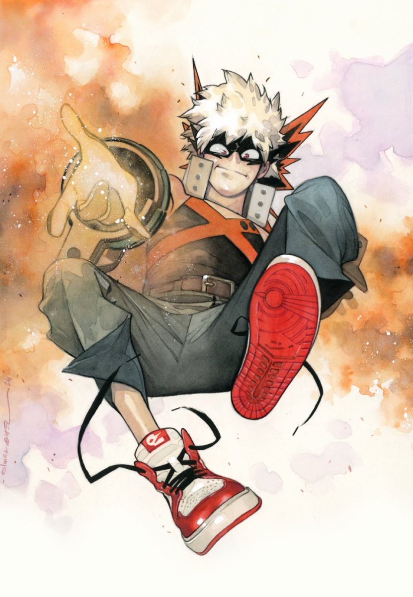 screentime's tweet image. Marvel and My Hero Academia team up to celebrate the final season of MHA with Miles Morales inspired art featuring Bakugo