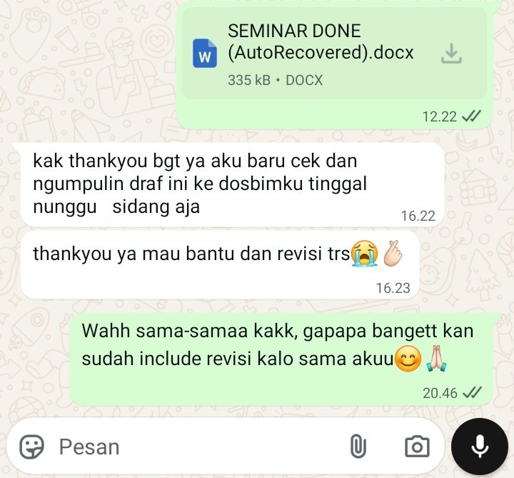 sukasinara's tweet image. Joki Skripsi Paket Wisuda
pengerjaan full bab ya di handle penuh sampe selesai😊

#zonauang #jokiskripsi #sempro