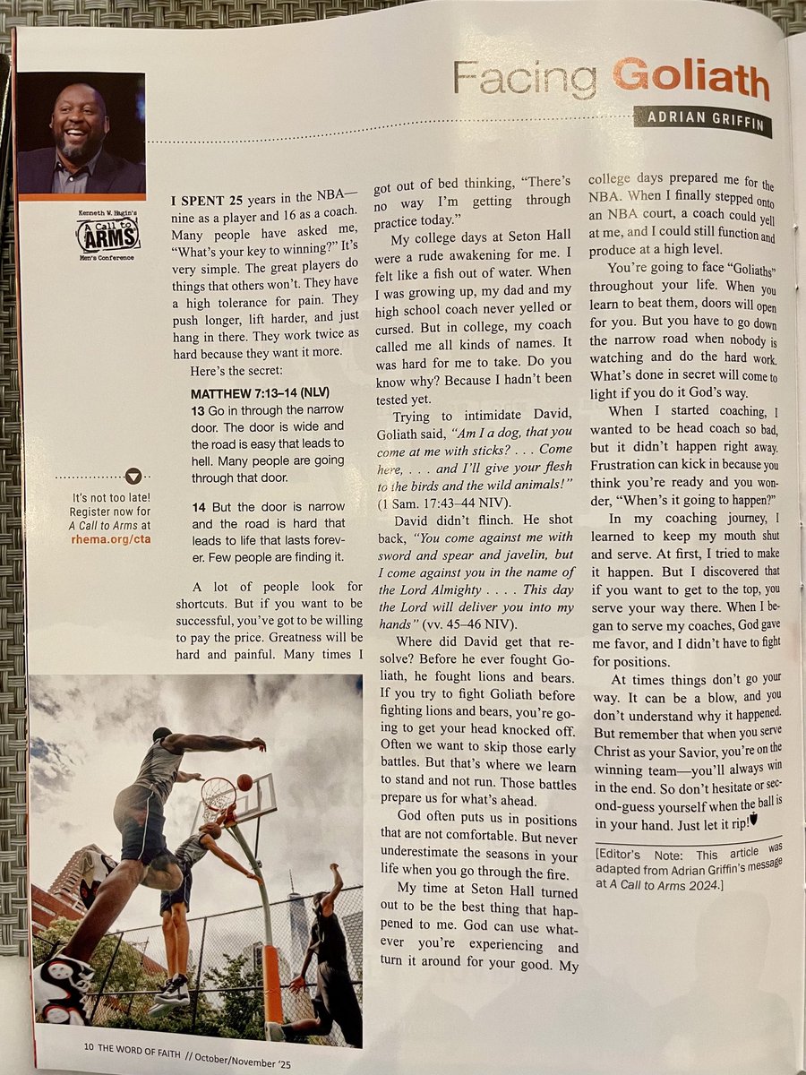 I had the tremendous honor at speaking at the men’s conference at Rhema Bible College in 2024. Just wanted to share a snippet of it. #facinggoliath  <a href="/rhemabible/">Rhema Bible Church</a>,