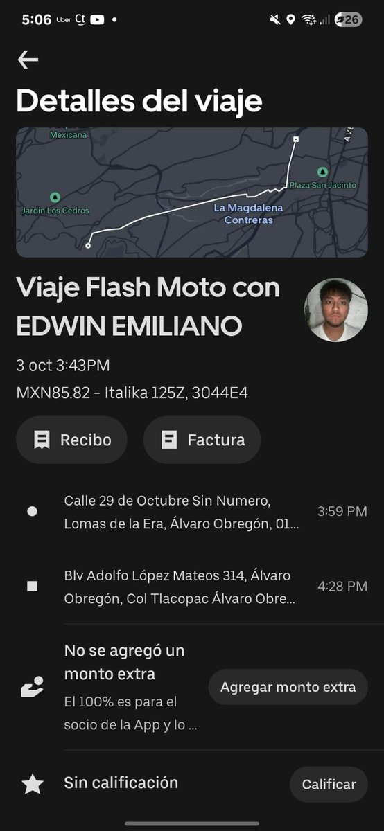 E_leon92's tweet photo. @Uber_MEX Este conductor se acaba de robar mi envío, ¿Cómo es posible que protegiendo el envío con código y seguro, ellos puedan finalizar el viaje? ¿Cómo es posible que no nos den seguridad para nuestros envíos? se robó un paquete con valor de 4000 pesos https://t.co/woarEPkozT