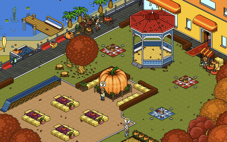 The Harvest Grounds are looking pretty busy! 

Who's that guy by the big pumpkin?