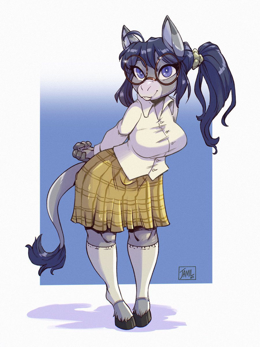 If you had a nerdy donkey gf, would you love her? 🤓🫏💜❓
Another commission finished.