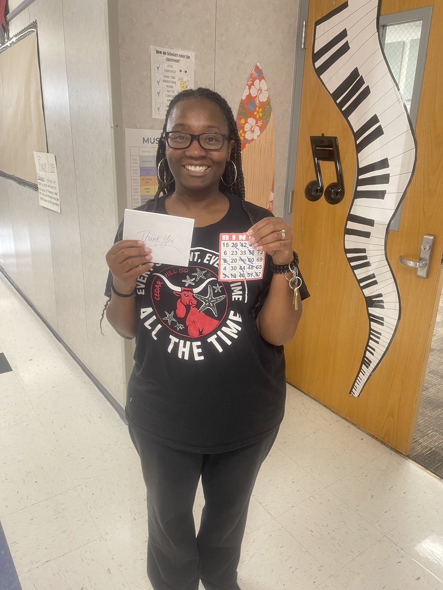 Shout out to Mrs. Williams for winning our bingo game. 

<a href="/cedarhillisd/">Cedar Hill ISD</a> <a href="/CHCPPTA/">Cedar Hill Collegiate Prep PTA</a>