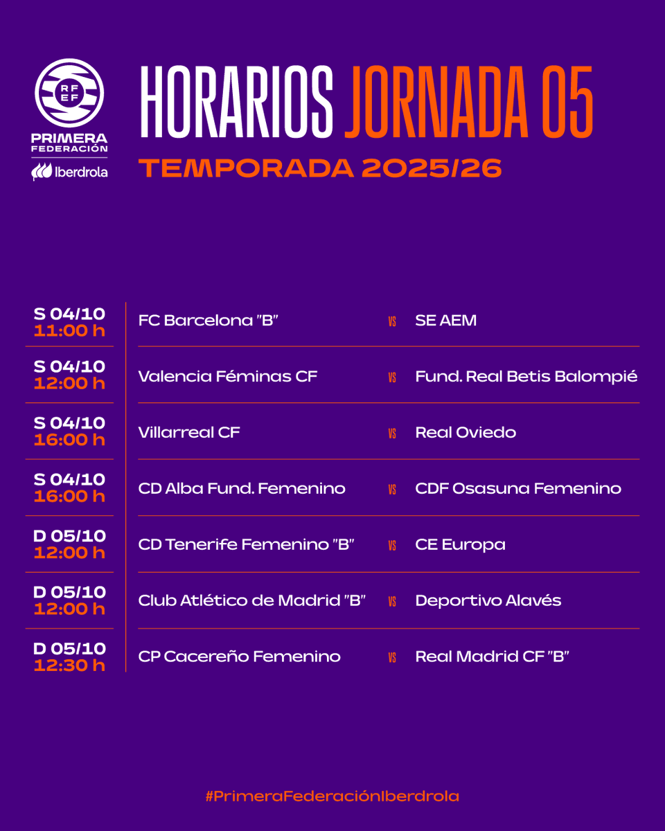 Horarios y partidos de la 5ª de la 1ª <a href="/rfef/">RFEF</a>