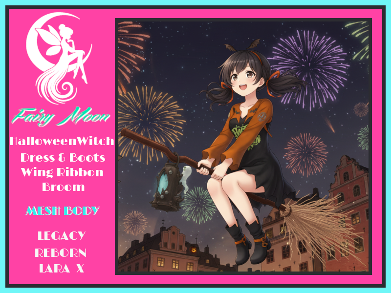 axel_rozenblum's tweet photo. ハロウィンラキボ追加しました。（グループ限定）
こちらも10月31日までの配布予定です。
ほうきのほうは Rez タイプで飛���できます。（2人乗りOK）
#AD #SecondLife
Ace Garage Main Shop
https://t.co/rPWDuNcYH7 https://t.co/s9hs0lMgw2