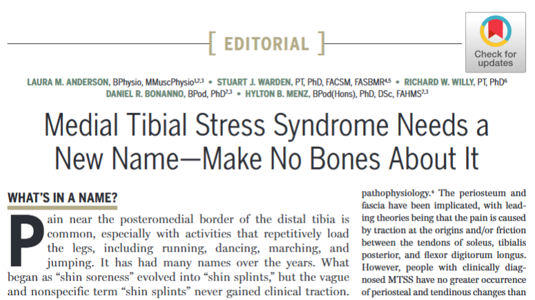 Do we need to move from 'MTSS' to 'LIMP' 🤔

Our latest #Editorial digs into why the labelling of what we currently know as Medial Tibial Stress Syndrome should change...

Read why 👉 ow.ly/xouM50X6tpp

#yourJOSPT