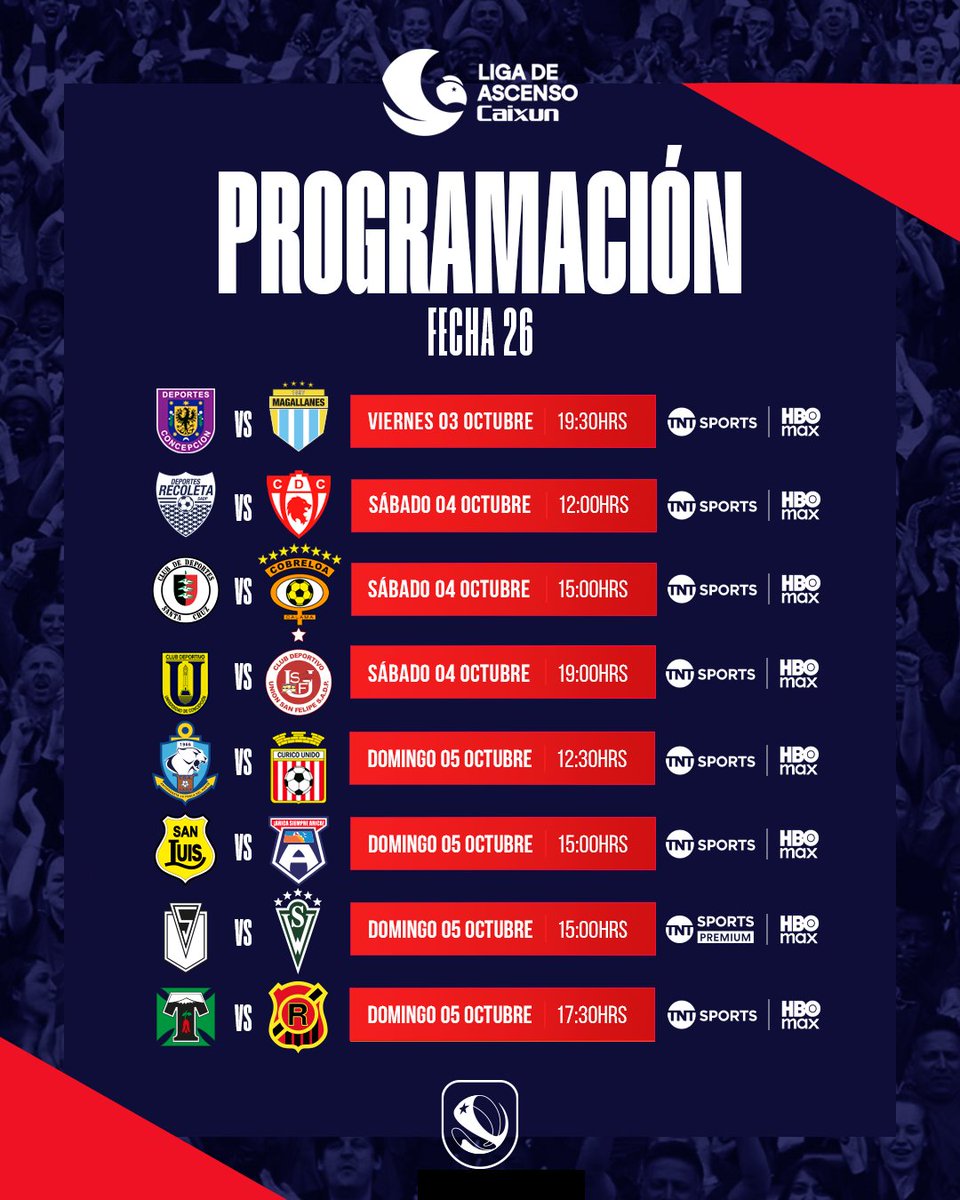 🔔 𝑬𝑺 𝑯𝑶𝒀, 𝑬𝑺 𝑯𝑶𝒀… 𝑽𝑼𝑬𝑳𝑽𝑬 𝑳𝑨 𝑳𝑰𝑮𝑨 𝑫𝑬 𝑨𝑺𝑪𝑬𝑵𝑺𝑶 𝑪𝑨𝑰𝑿𝑼𝑵 🤌😮‍💨

A 5️⃣ fechas del final, cada punto vale oro: Se vienen duelos que pueden marcar el rumbo del campeonato ⚔️🔥

#LigadeAscensoCaixun
#FútbolChileno
#CampeonatoChileno