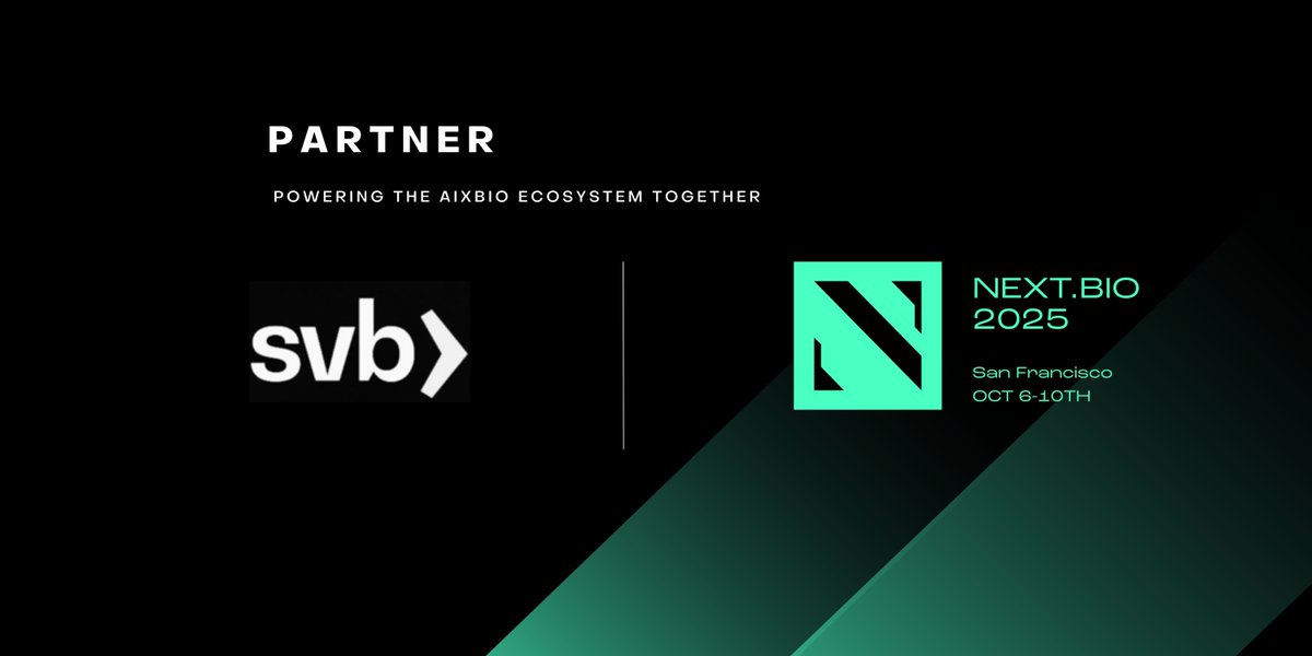 nextsequencevc's tweet image. Welcome SVB as our #NEXTBIO2025 Partner! 🎉 Together we're empowering the next wave of founders building a future powered by AI and Biology. #NEXTBIO2025