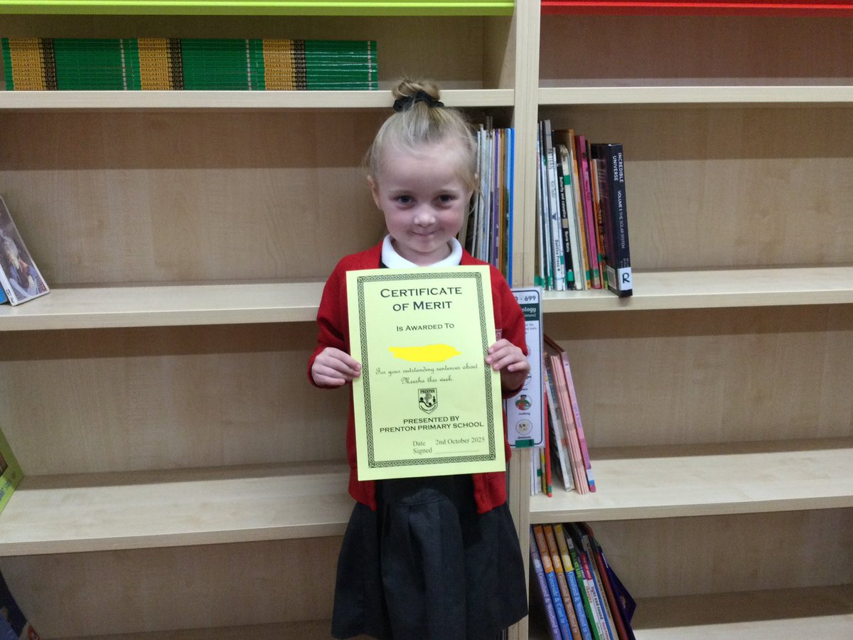 Very well done to Orla for earning the Merit Award for Class 1W this week! ⭐️😊👍🏻