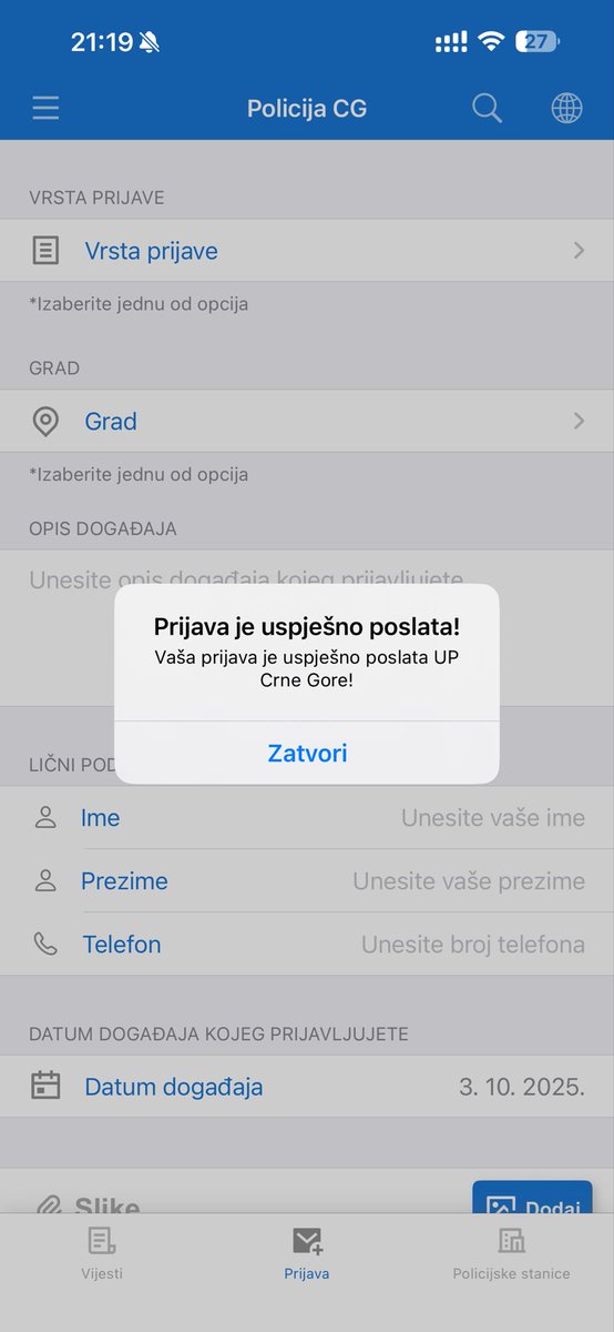 Večeras u 20:51 primio sam poziv s prikrivenog broja: pušten audio seksualnog sadržaja, a na kraju šapatom upućena prijetnja. Smatram da je riječ o zastrašivanju iz mržnje. Prijavio sam UP i tražim hitnu istragu. Vidimo se na #MontenegroPride — ne damo se nasilnicima!