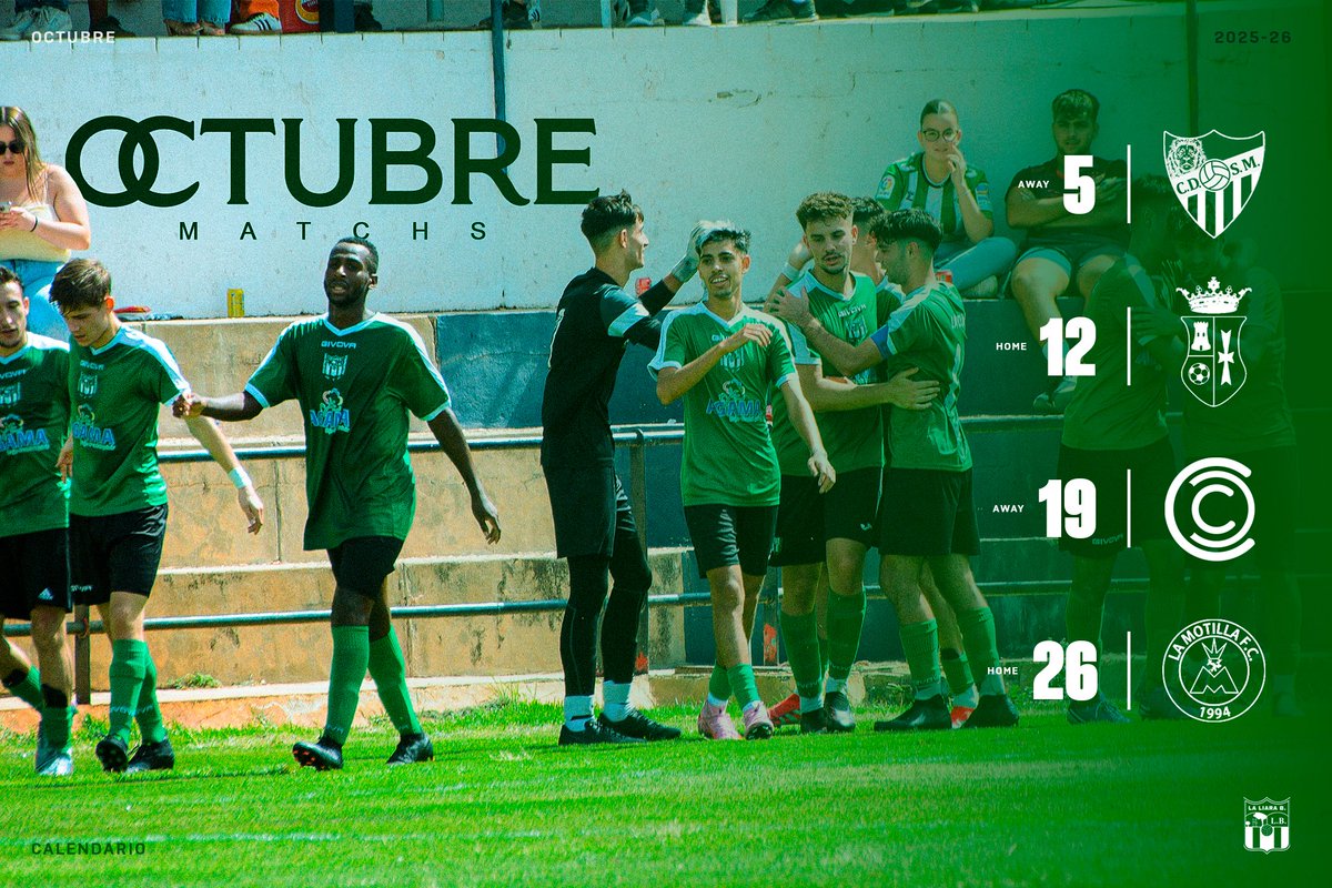 Adiós y gracias, septiembre 🔚👋🏼

Bienvenido, octubre 🫵🏼💚

Nuestro calendario de este mes 📆✍🏼⚽

#VamosLosVerdes #Temporada202526