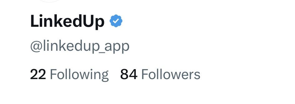 linkedup_app's tweet image. 84/100 ✅

Can we get to 100 by Sunday 👀