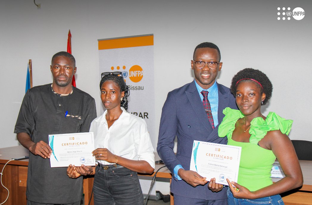 UNFPAGNB's tweet photo. Supported by @UNFPAGNB and
@Palazzo_Chigi, Bissau wrapped up the Leadership &amp; Entrepreneurship Training for Youth, empowering 150 young people with skills &amp; 150 business plans, of which 30 will get mentoring &amp; seed funding.

#Youth2030
#PutYoungPeopleFirst
#YouthLead https://t.co/3VZIipn6hA