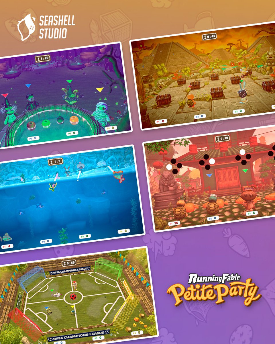Seashell_Studio's tweet image. You’re invited to the party! 🎉
Grab your friends, order some pizza, and dive into the fun of Running Fable Petite Party.
⚠️ Warning: this game may cause laughter, betrayal, and one or two broken friendships.
👉 Don’t forget to add it to your wishlist and join the party first!