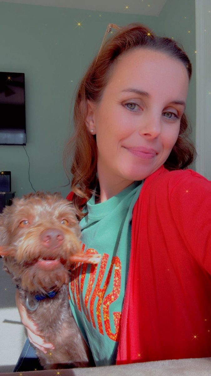 RaisingSwifties's tweet photo. Par-tay at home today since I’m puppy sitting but we’re both loving #tsthelifeofashowgirl   #TSReleasePartyofaShowgirl @taylornation13 https://t.co/qsa1BlCr0T