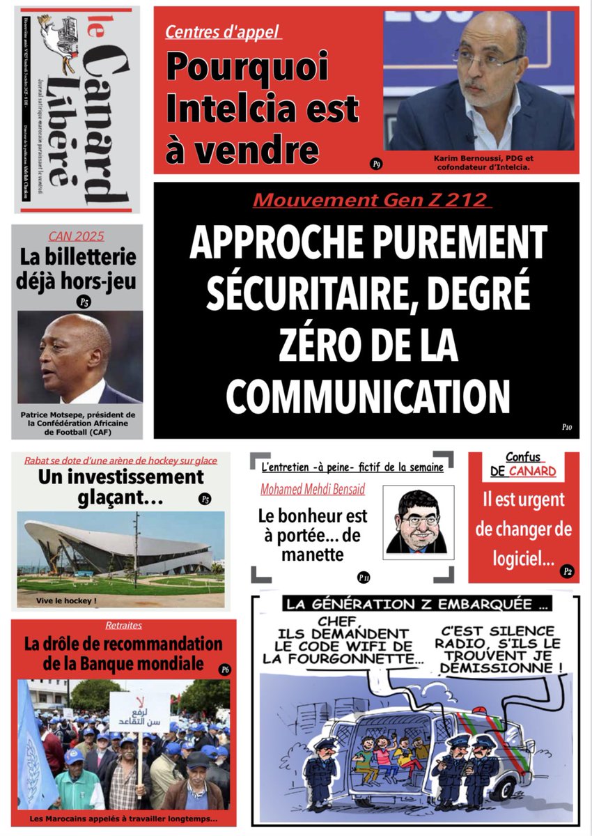 Afiri1789's tweet image. LE CANARD LIBÉRÉ — Au Maroc, le mouvement #GenZ212 dénonce une répression jugée aveugle : arrestations massives, violences et 3 morts déjà. Entre colère sociale et approche sécuritaire, la fracture s’élargit.
#Maroc #Protestations #Discord