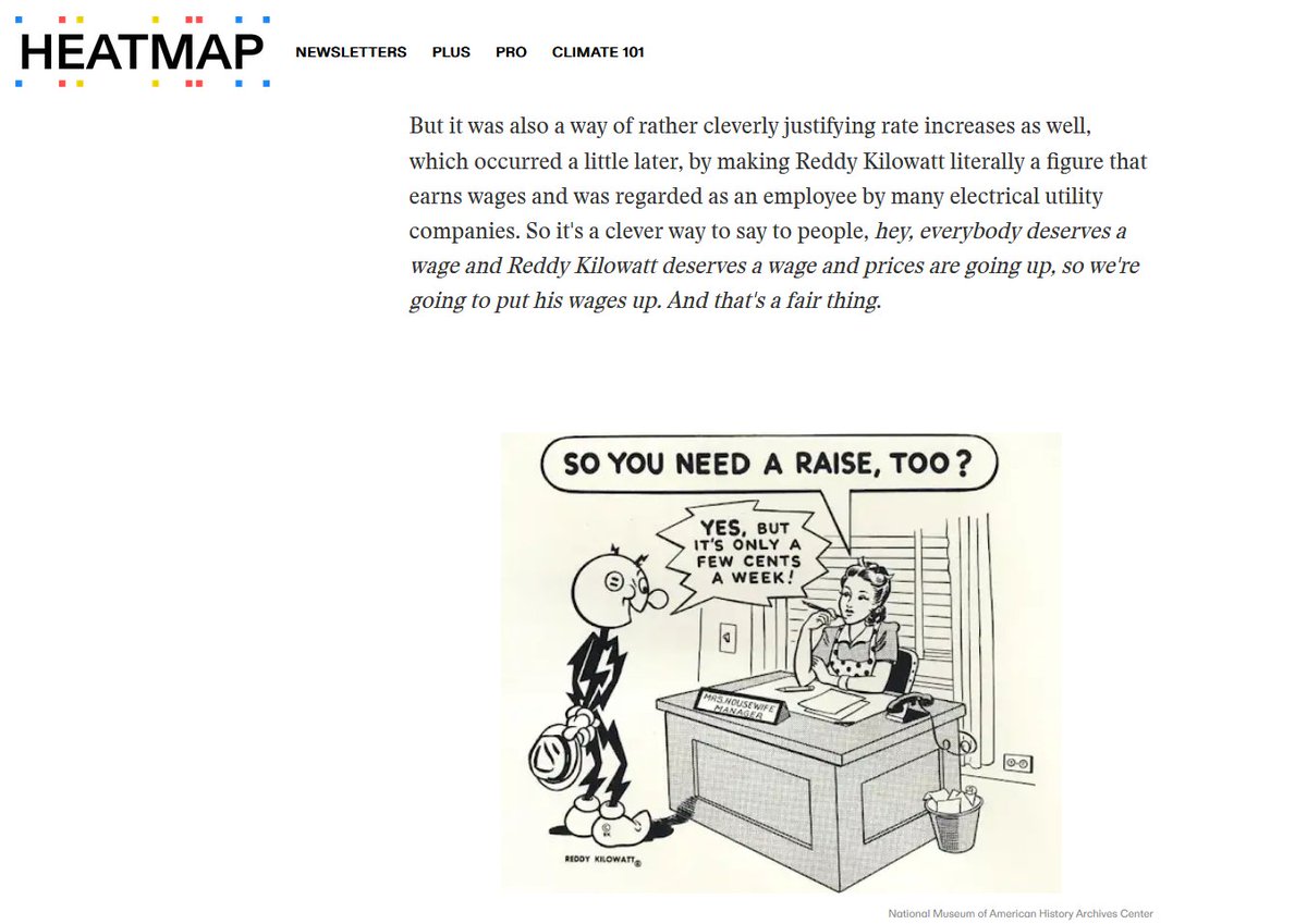 Mike Munsell (@mikemunsell) on Twitter photo With all this talk about electricity price increases, I wonder if utilities will bring back Reddy Kilowatt to make the rate increases an easier pill to swallow (that's one way he was used in the first half of the 20th century)
More via <a href="/heatmap_news/">Heatmap News</a> :
heatmap.news/culture/reddy-… With all this talk about electricity price increases, I wonder if utilities will bring back Reddy Kilowatt to make the rate increases an easier pill to swallow (that's one way he was used in the first half of the 20th century)
More via <a href="/heatmap_news/">Heatmap News</a> :
heatmap.news/culture/reddy-…