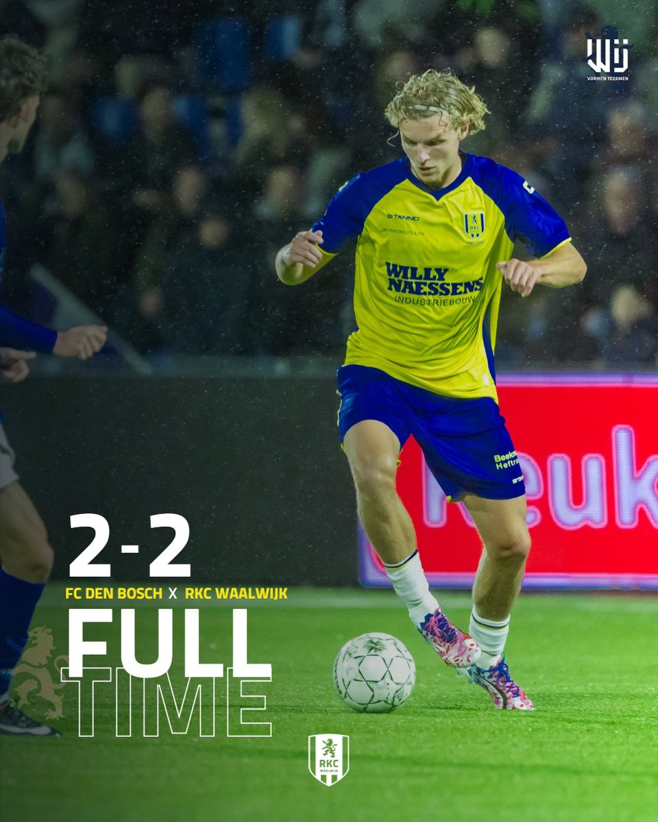 RKCWAALWIJK's tweet photo. ⏱️ 𝐄𝐈𝐍𝐃𝐒𝐓𝐀𝐍𝐃 ⏱️
We nemen één punt mee uit Den Bosch.
#dborkc https://t.co/5IERFy2gD9
