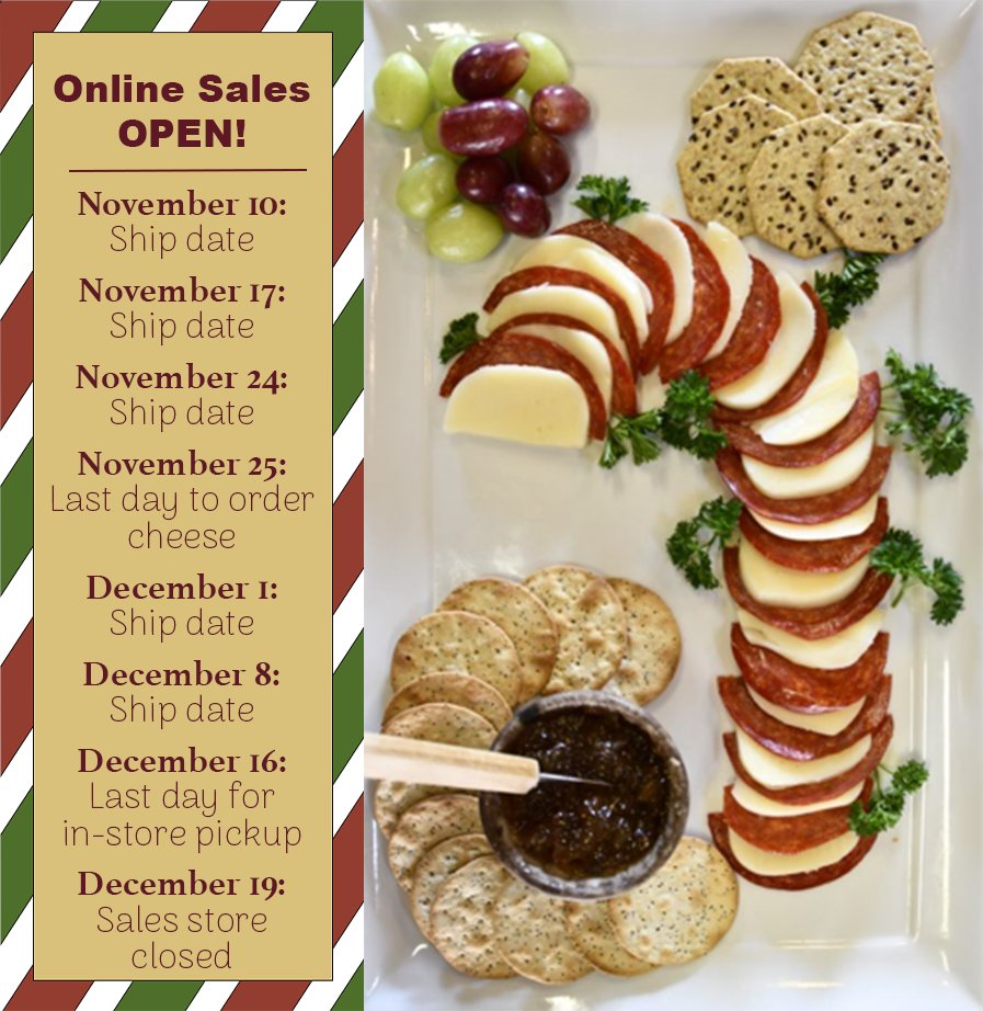 Online Sales are open. Order your holiday cheese at msucheese.com.
