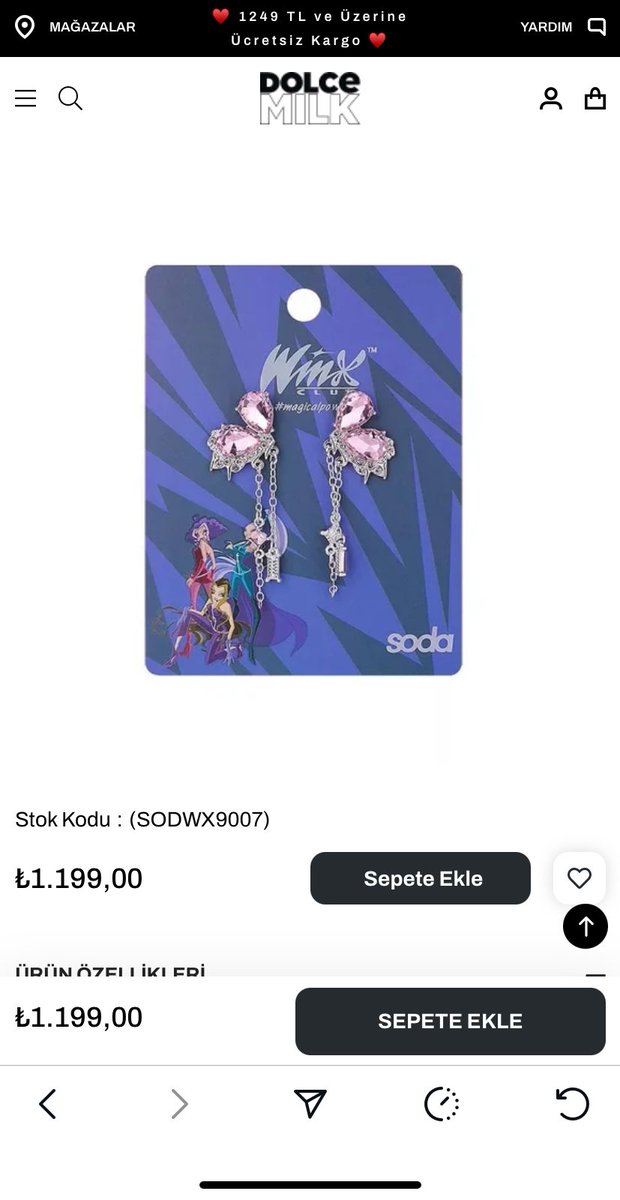 busevilsin's tweet photo. dolce milk sonunda tr’ye geldi winx koleksiyonunu da yayinladi ama bu fiyatlar ne yaa😭😭 https://t.co/WPjha5SM50