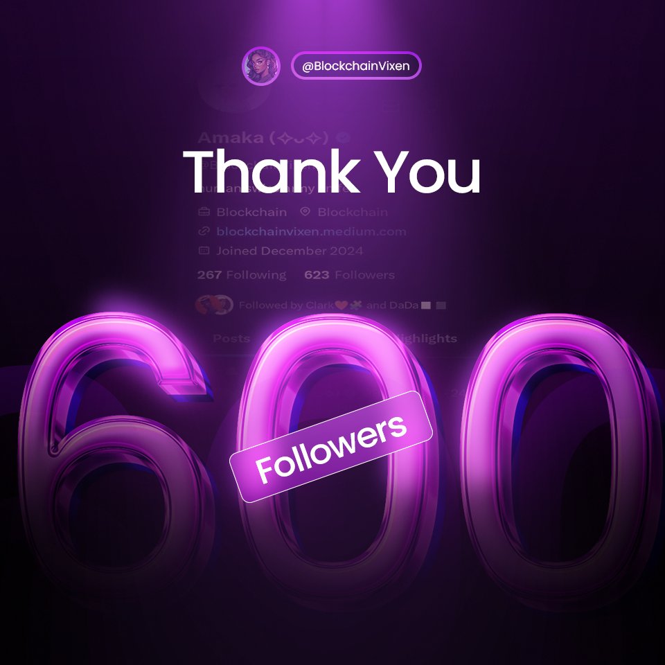 BlockchainVixen's tweet image. tyy 600+ followers.

preciate you all frs.

road to 700 :)