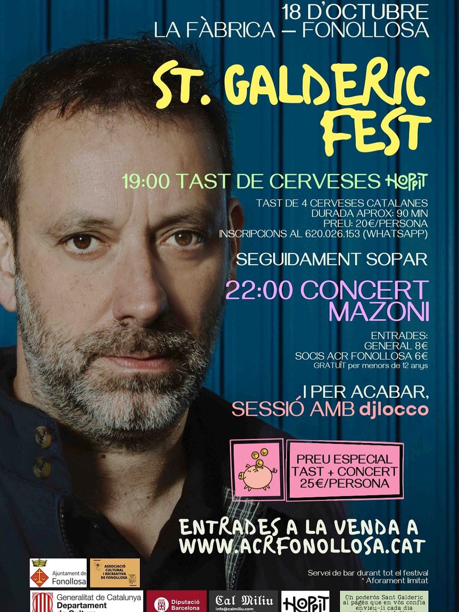 SANT GALDERIC FEST AMB MAZONI! 
18 d’octubre a Fonollosa!
