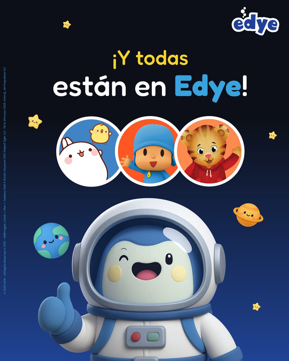 👩‍🚀✨ ¡Misión espacial Edye!

Entre planetas, cohetes y sueños, los peques descubren que la mejor nave es su imaginación. 🌌🚀

👉 Todas las aventuras cósmicas están en Edye del 4 al 10 de octubre.

#WorldSpaceWeek