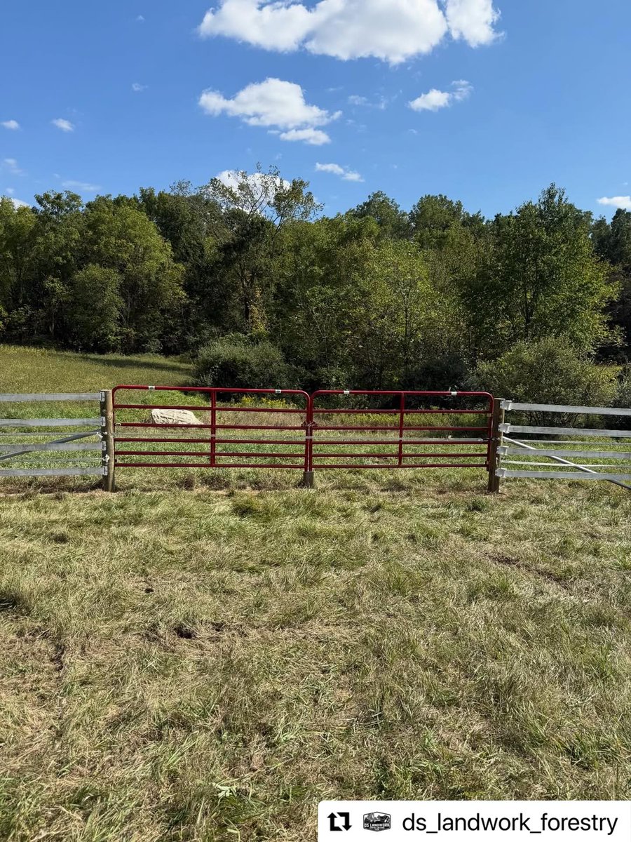 Pasture upgrade complete ✅ Great to see how these <a href="/siouxsteel/">Sioux Steel</a> Red Guardian Gates helped add new gate openings to this existing pasture. 

📸 ds_landwork_forestry on instagram

#siouxsteel #gates