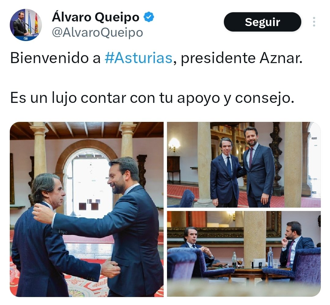 Los asturianos sufrimos el peaje del Huerna por la voluntad política de tu apoyo y consejero, Aznar.
Es cinismo premium creerte solucionador de un problema que creó tu maestro.
El <a href="/GobAsturias/">Principado de Asturias</a> trabaja con rigor por la supresión del peaje, no incordies con tu trilerismo político.
