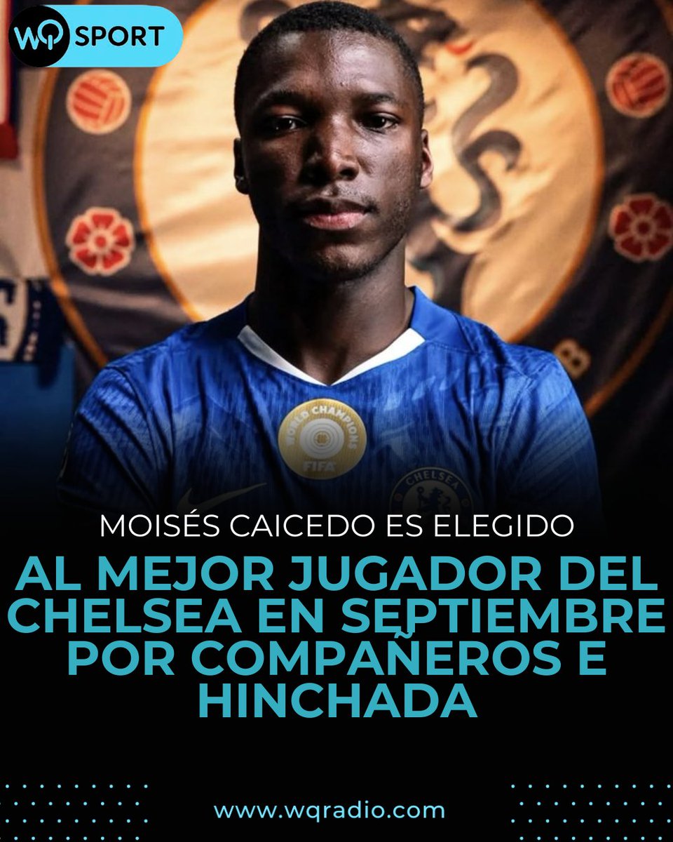 🌟🇪🇨 Moisés Caicedo brilla en Chelsea y fue elegido el Mejor Jugador del mes de septiembre por sus compañeros y la hinchada.

💙 El mediocampista ecuatoriano demuestra su talento en cada partido y sigue dejando huella en los Blues.

⚽ ¡Orgullo ecuatoriano en la Premier League!