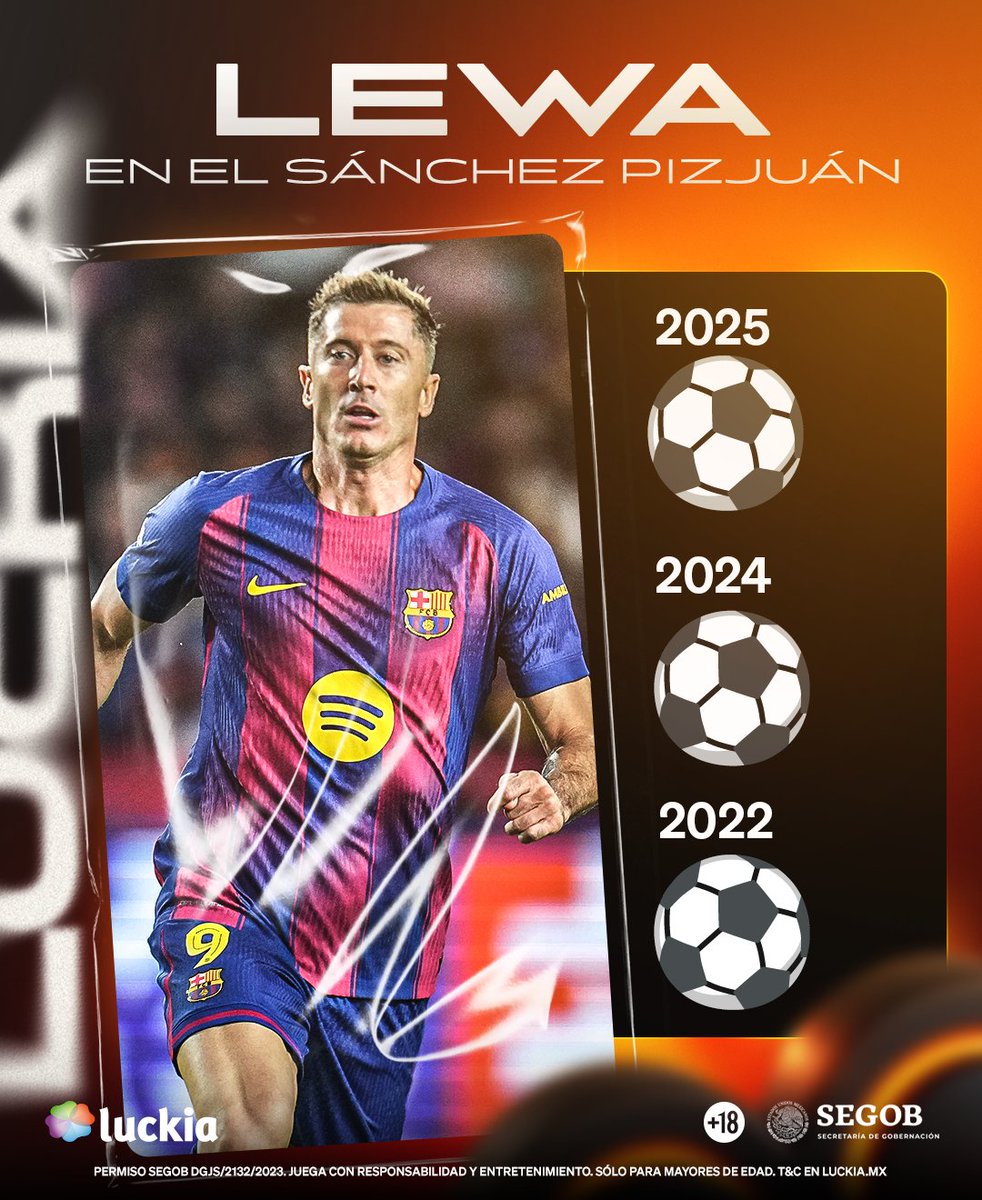 ¡De clientazos!✅

🇵🇱Robert Lewandowski ha conseguido anotar en sus últimas 3 visitas al Sánchez Pizjuán, logrando una paternidad sobre el Sevilla.

¿Vuelve a mojar el polaco?🤔

#Luckia