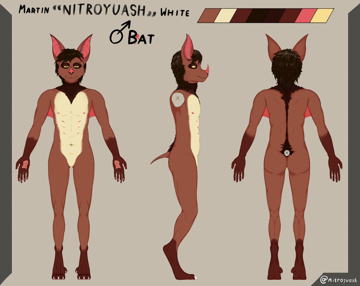 nitroyuash's tweet photo. Redrew my fursona. Also planning to draw a version with clothes and  wanna made a 3D avatar, but it's already took a little too long, so this  b(r)at-boy deserves some rest (and coffee), at least for now 🦇

#art #furry #furryart #bat https://t.co/dcC6Ed61dF