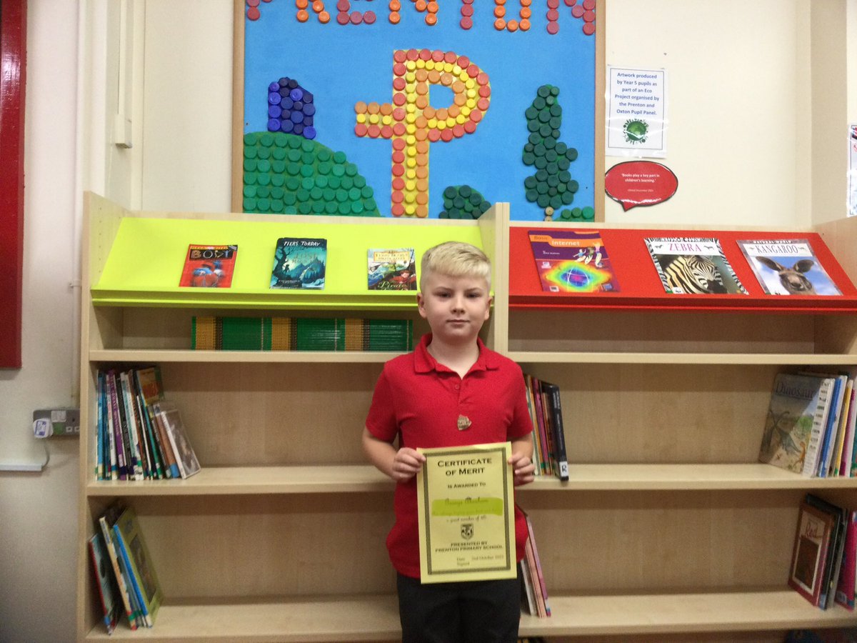 Really well done to George. He’s the Merit Award winner for Class 4E this week! ⭐️👍🏻😊