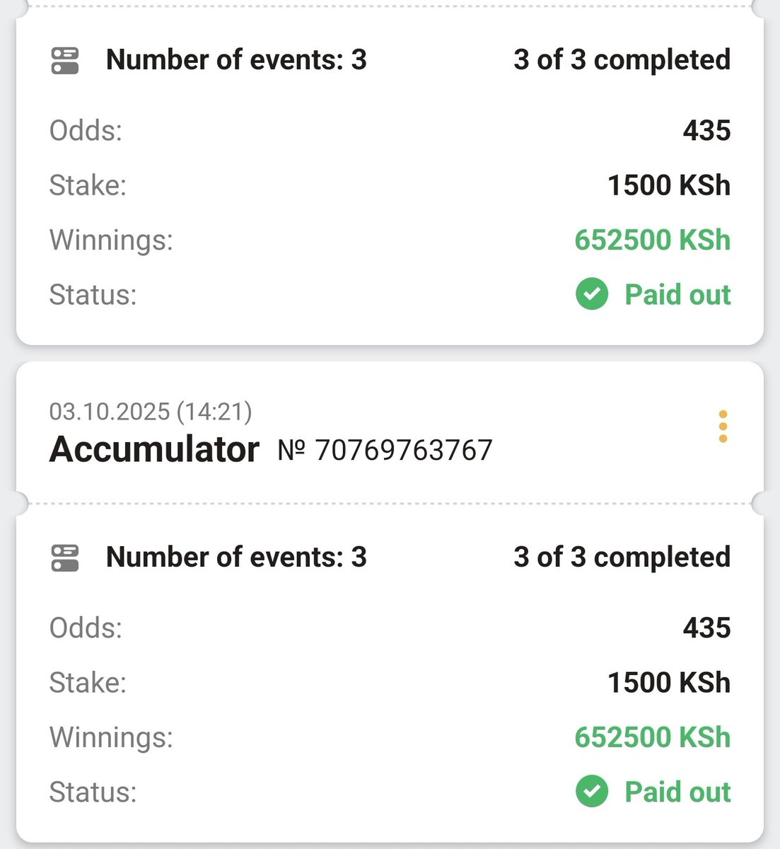 BETTING_MAFIA's tweet photo. Woooon✅✅✅✅

1.3 MILLION iko ndani 🔥🔥🔥🔥

Congratulations 🎊 to everyone who placed this bet 🤑🤑🤑🤑
Tomorrow I'm giving away so much stake to you guys. Repost, tag a friend and drop those mpesa numbers. https://t.co/bwLFW6DOE9