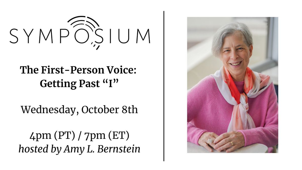 PipelineArtists's tweet image. New Symposium event Wed with @amylbernstein!
Get armed with a variety of techniques to help you use first-person effectively in a variety of genres and to recognize several pitfalls before you get too far along.
symposium.pipelineartists.com/event/the-firs…
#amwriting #writer #WritingCommunity