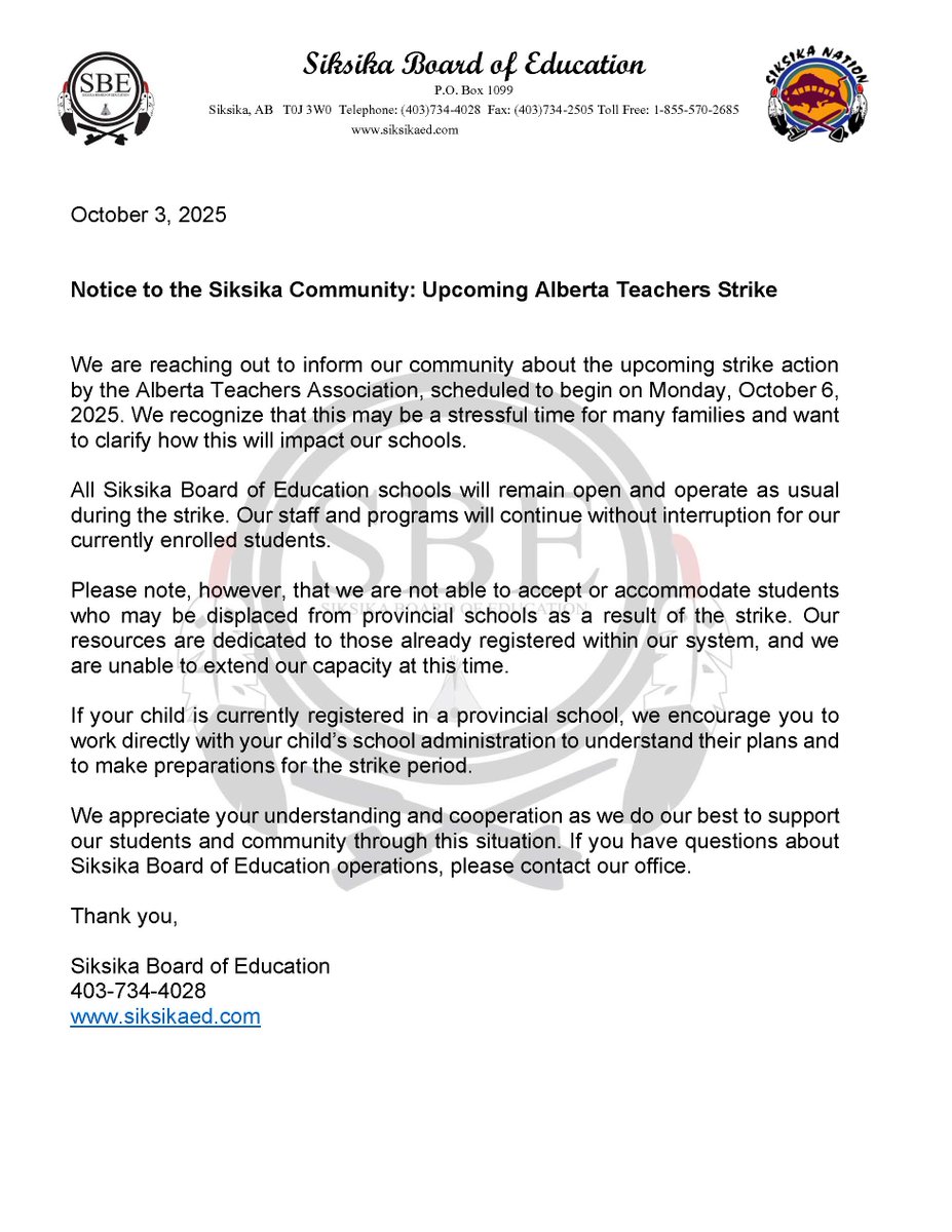 Siksika Board of Education tweet media