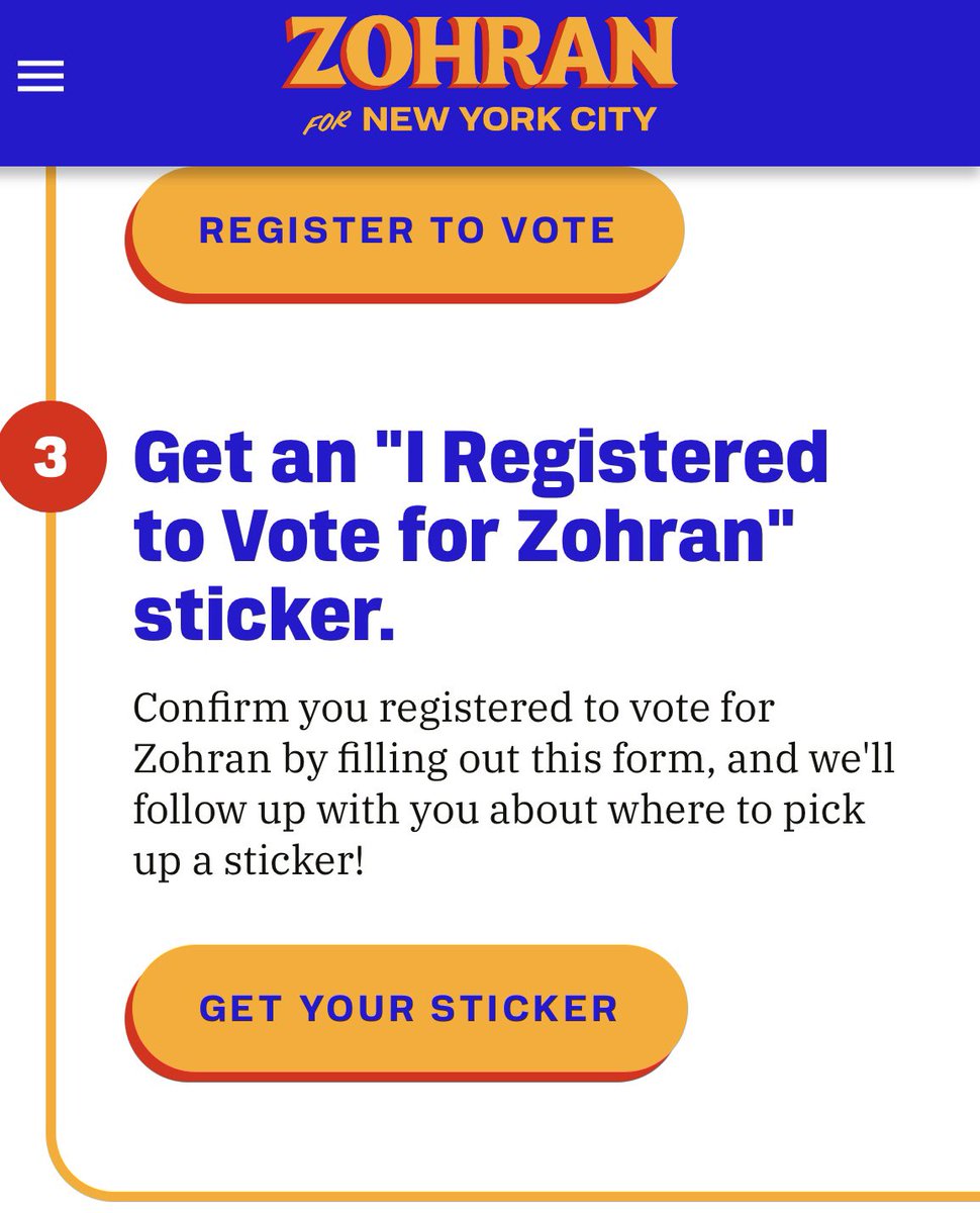 Reminder: it’s illegal to give anything for registering or voting for a candidate.
18 USC §597 (feds) + NY Election Law §17-142 (state).
Yes, even a sticker.
Zohran Mamdani’s campaign just turned voter fraud into kindergarten supplies.