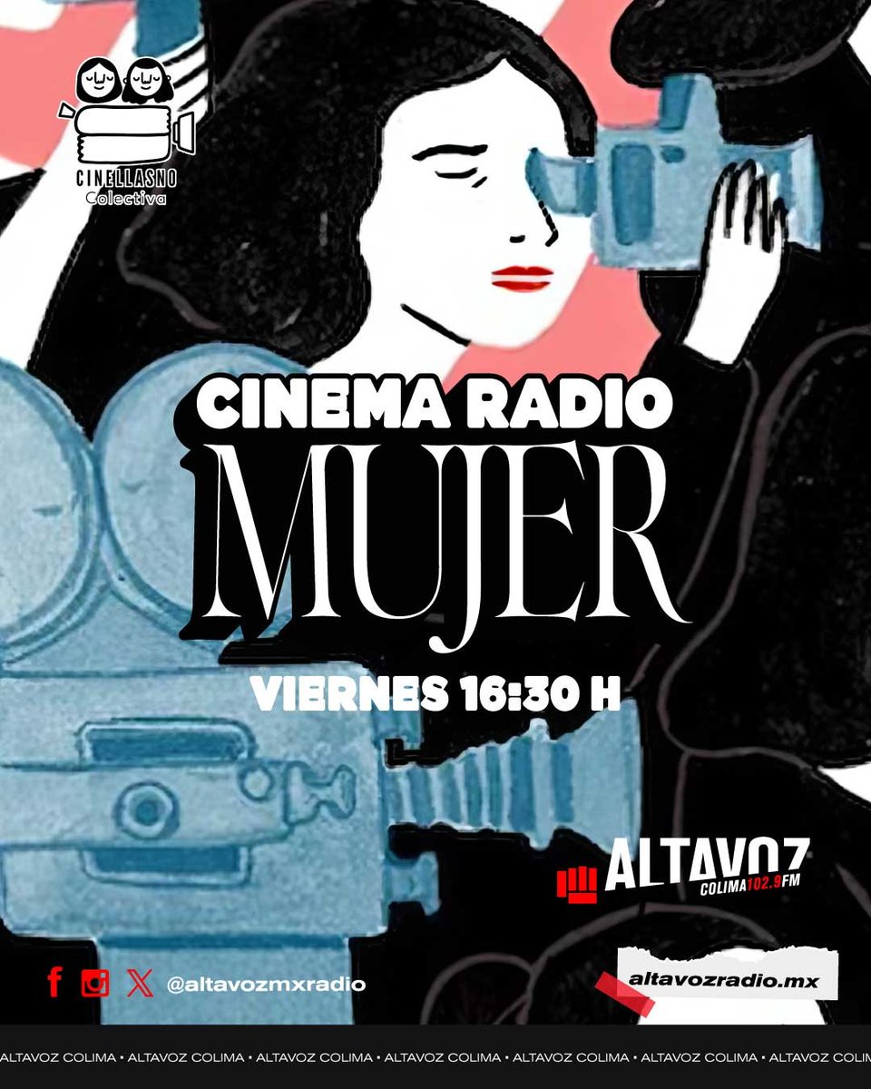 🎥 Conoce cómo las mujeres rompen barreras en la creación cinematográfica. 👀

🙋‍♀️ En #CinemaRadioMujer descubrirás historias feministas hechas por mujeres, desde la dirección hasta la producción. 🎬

🏕️ Colima
⏰ Viernes 16:30 h
📻Escúchalo en:

👉altavozradio.mx/#/red-altavoz/…🎧