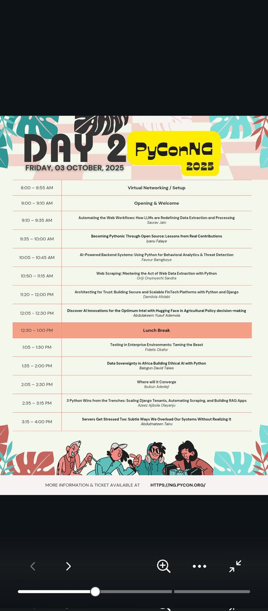 sandyyams's tweet image. Excited to have spoken virtually at PyConNG 2025 on Web Scraping: Mastering the Art of Web Data Extraction with Python. A big thank you to the organizers for the opportunity and for creating such an engaging platform for knowledge sharing.
#PyConNG2025 
#BuildInnovateSucceed