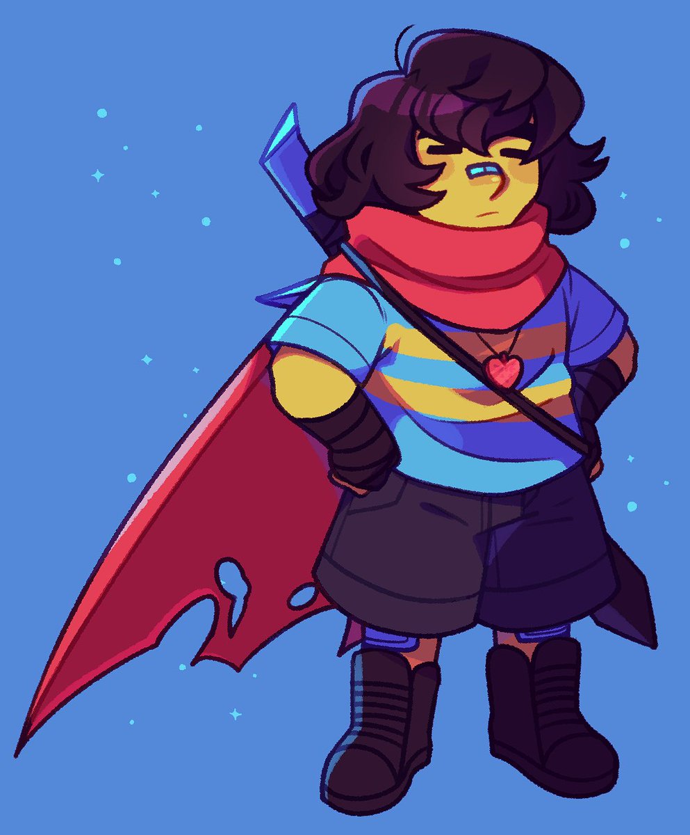 treesters_'s tweet photo. FRISKTOBER: DAY 3!!!

Err…I am not the best with Dark World designs. Basically, just touched up Hero’s design :’D 

Also I turned the bow into a big cape… (Maybe they have the red bow on the back of their head! I like capes, sorry)

| #undertale #frisktober https://t.co/PTwO3CBEaU