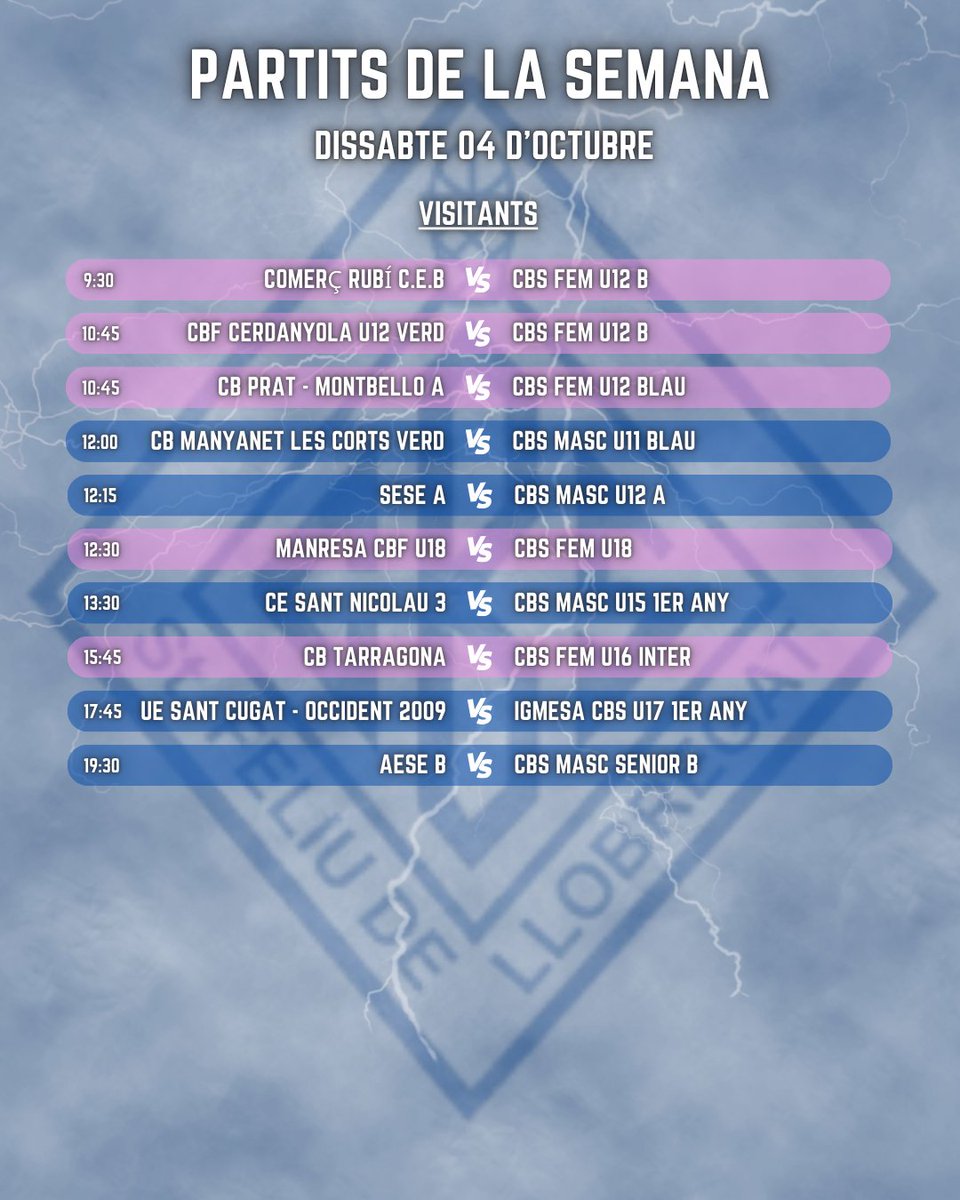 cbsantfeliuenc's tweet image. 🏀 PARTIDOS DEL FIN DE SEMANA (04/10 - 05/10)
Aquest cap de setmana, el nostre club afronta 28 partits plens d’emoció i competició!
El nostre equip de Liga Challenge fa el seu debut a casa en la Jornada 2
💙 Som-hi, Santfe! Junts, fem gran el nostre club!
#OrgullCBS