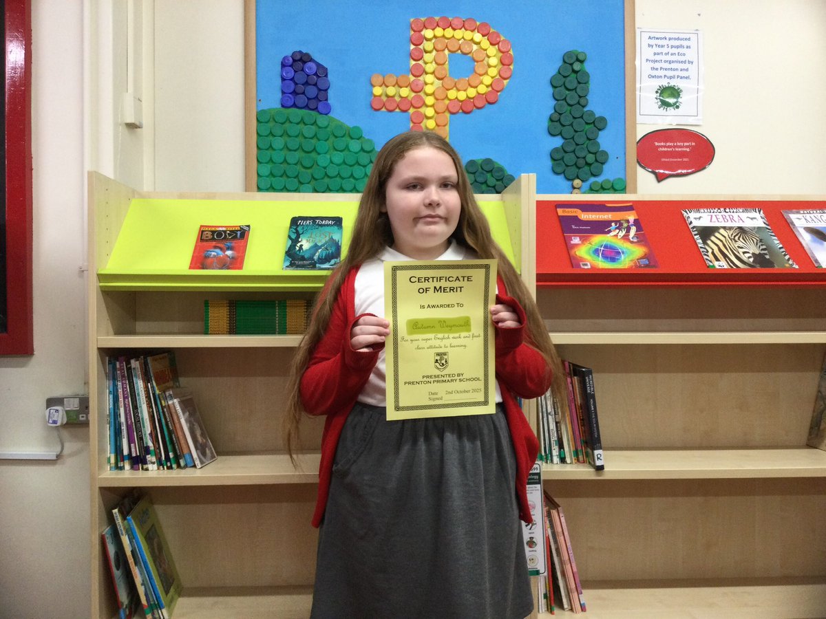 Autumn has earned herself the Merjt Award for Class 6B for her first class attitude towards her learning! ⭐️😊👍🏻