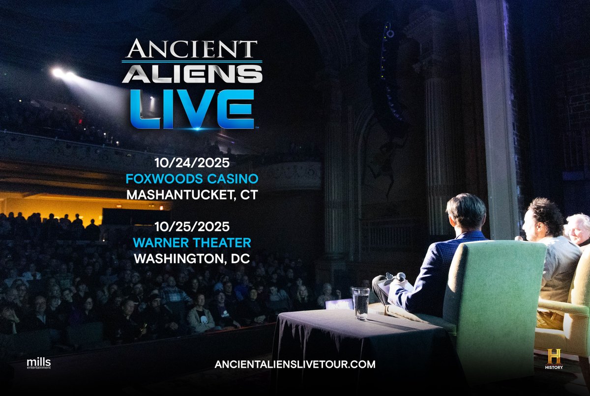 Later this month Ancient Aliens Live will be at Foxwoods Casino in Mashantucket, CT and in Washington DC. Come and join us as we take you around the world and back in time, connecting ancient mysteries with the latest UAP revelations. We promise you an out-of-this-world evening!