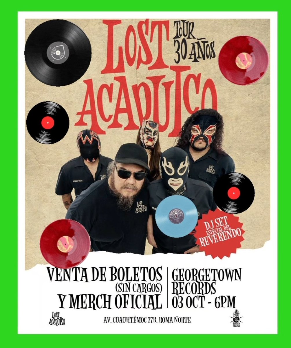 jcholby's tweet photo. Sólo HOY !!!
#LostAcapulco
#GeorgeTownRecords
MERCH 🕶 https://t.co/ANJkutHWGw