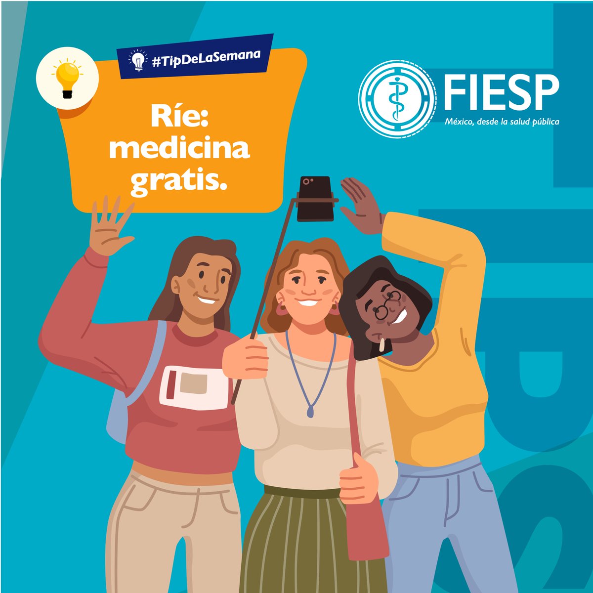 Reír fortalece defensas, reduce estrés y cuida el corazón. 😂 FIESP recuerda: la risa es un aliado para tu bienestar. Haz de la alegría parte de tu rutina. 🌈 #Risa #Bienestar #FIESP