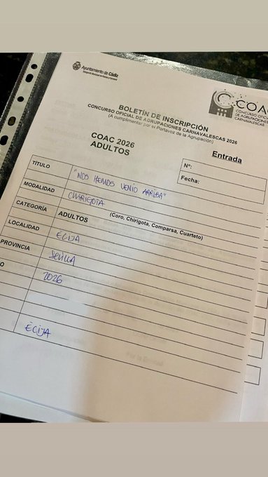 La chirigota de Écija cambia su nombre para el COAC 2026 y apunta alto en el Falla con ‘Nos hemos venío arriba’