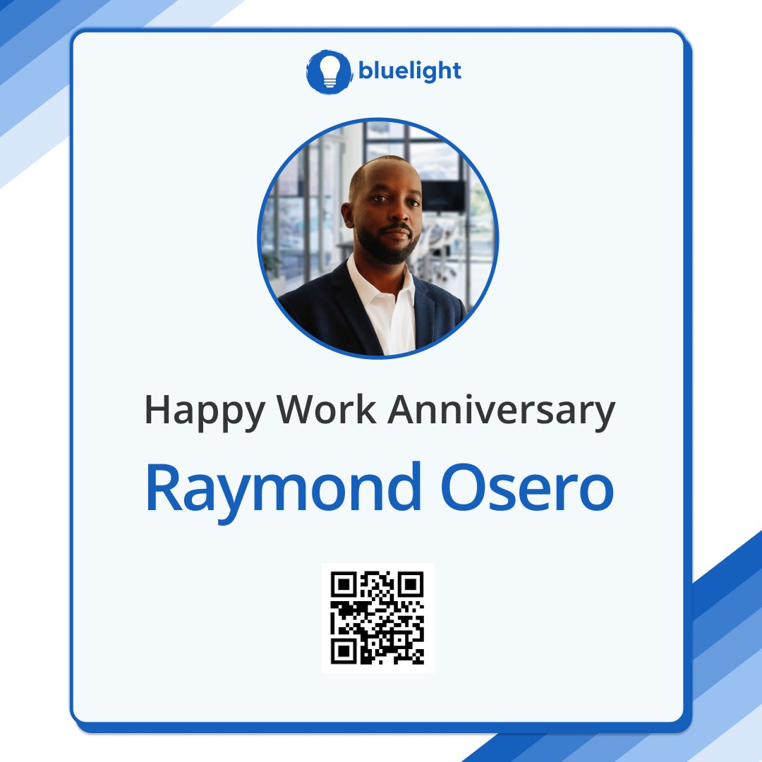 bluelightco's tweet image. 🎉Join us in celebrating Raymond Osero&apos;s 4th work anniversary at Bluelight!

Here’s to many more years of success! 🍾💼✨

#WorkAnniversary #Workversary #DigitalMarketingCoordinator #Bluelight #CareerMilestone